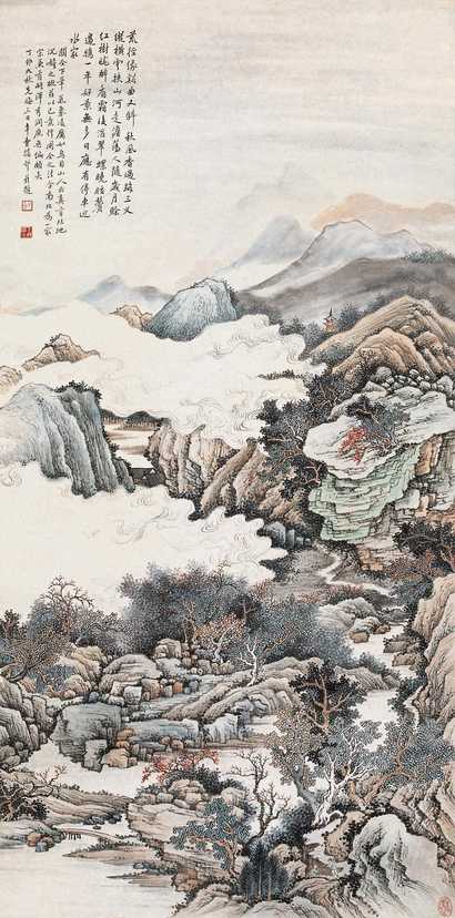 楼辛壶 1927年作 山水 立轴